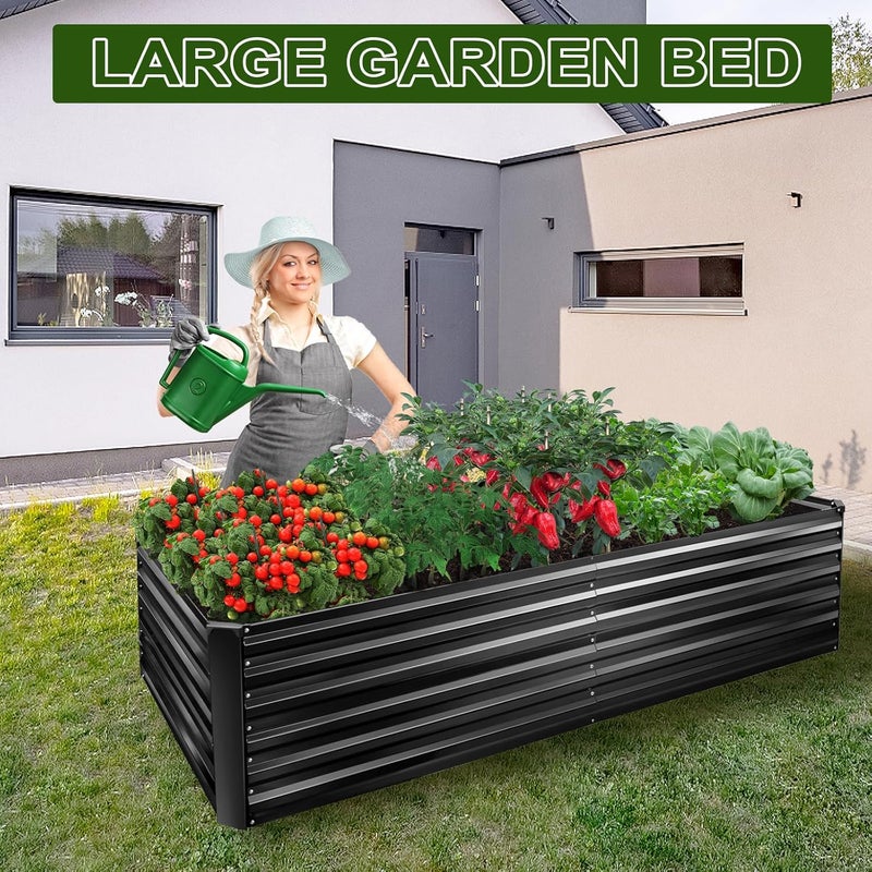 EDOSTORY Metal Raised Bed Garden Bed Kit, 8x4x2ft Tall Galvanized Planter Raised Garden Boxes Outdoor, Large Metal Raised Garden Beds for Flowers, Vegetables, Herbs - Image 5